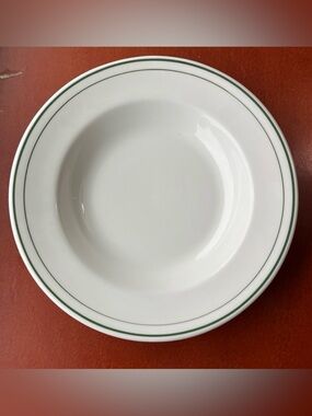 Vintage  O P CO SYRACUSE D-12 RESTAURANT  WARE  SMALL  BOWL GREEN & WHITE